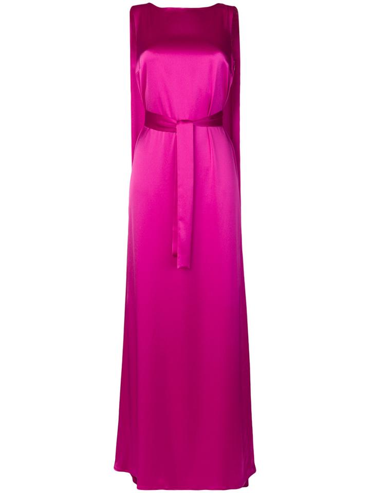 Gianluca Capannolo Sleeveless Satin Maxi Dress - Pink & Purple
