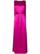 Gianluca Capannolo Sleeveless Satin Maxi Dress - Pink & Purple