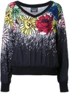 Boutique Moschino Floral Print V-neck Top, Women's, Size: 46, Polyester/other Fibers