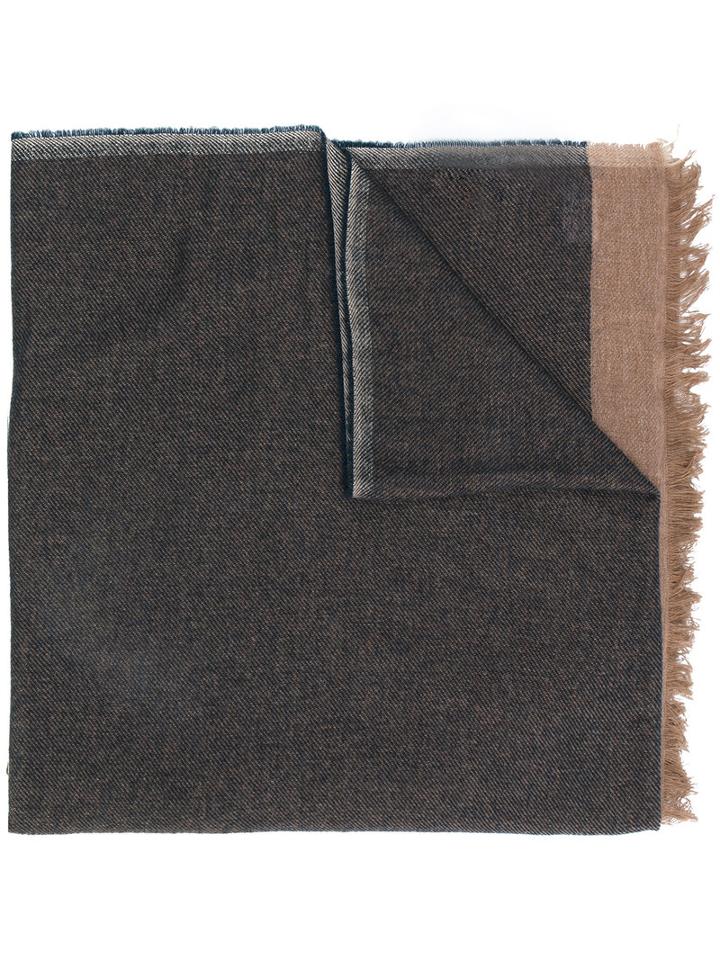 Brunello Cucinelli - Contrast Scarf - Men - Silk/cashmere - S, Blue, Silk/cashmere