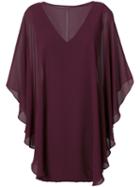 Halston Heritage - Flared Shift Dress - Women - Polyester/spandex/elastane - 14, Red, Polyester/spandex/elastane
