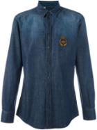 Dolce & Gabbana Denim Shirt, Men's, Size: 40, Blue, Cotton/ramie/metallic Fibre/polyester