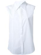 Aganovich Sharp Collar Shirt, Women's, Size: 36, White, Cotton