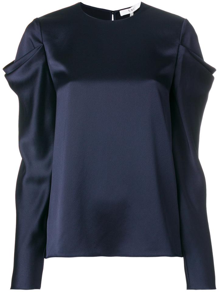 Tibi Celestia Satin Top - Blue
