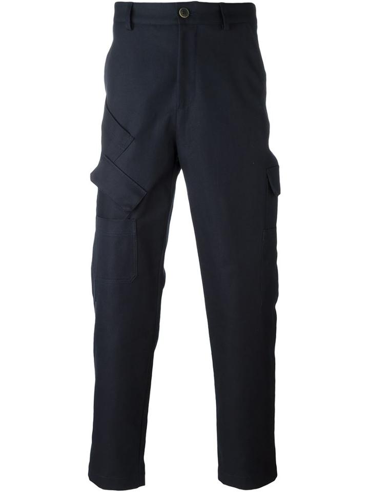 Msgm Angled Pockets Detail Cargo Pants
