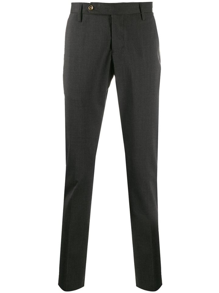 Entre Amis High Rise Slim Fit Trousers - Grey
