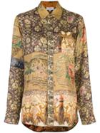 Pierre-louis Mascia Embroidered Long-sleeve Blouse - Gold