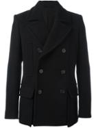 Ann Demeulemeester Grise Short Peacoat, Men's, Size: Medium, Black, Cotton/nylon/acetate/wool