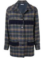 P.a.r.o.s.h. Embellished Check Coat - Blue