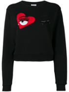 Chiara Ferragni Wink Patch Sweatshirt, Women's, Size: Large, Black, Cotton