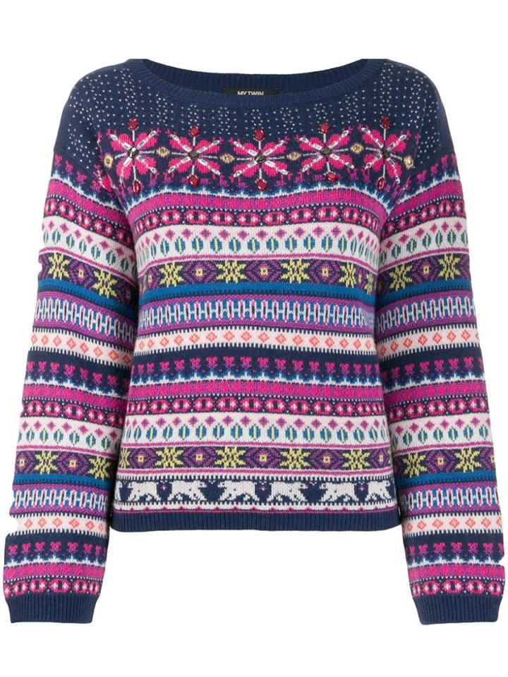 Twin-set Fairisle Jumper - Blue
