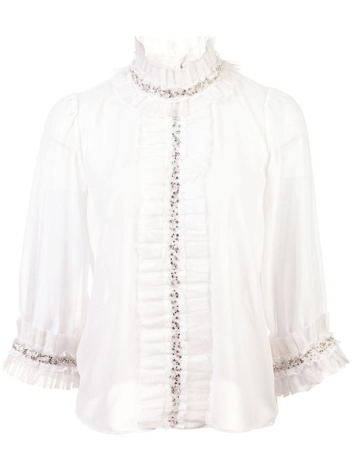 Alice+olivia Mira Ruffled Blouse - White