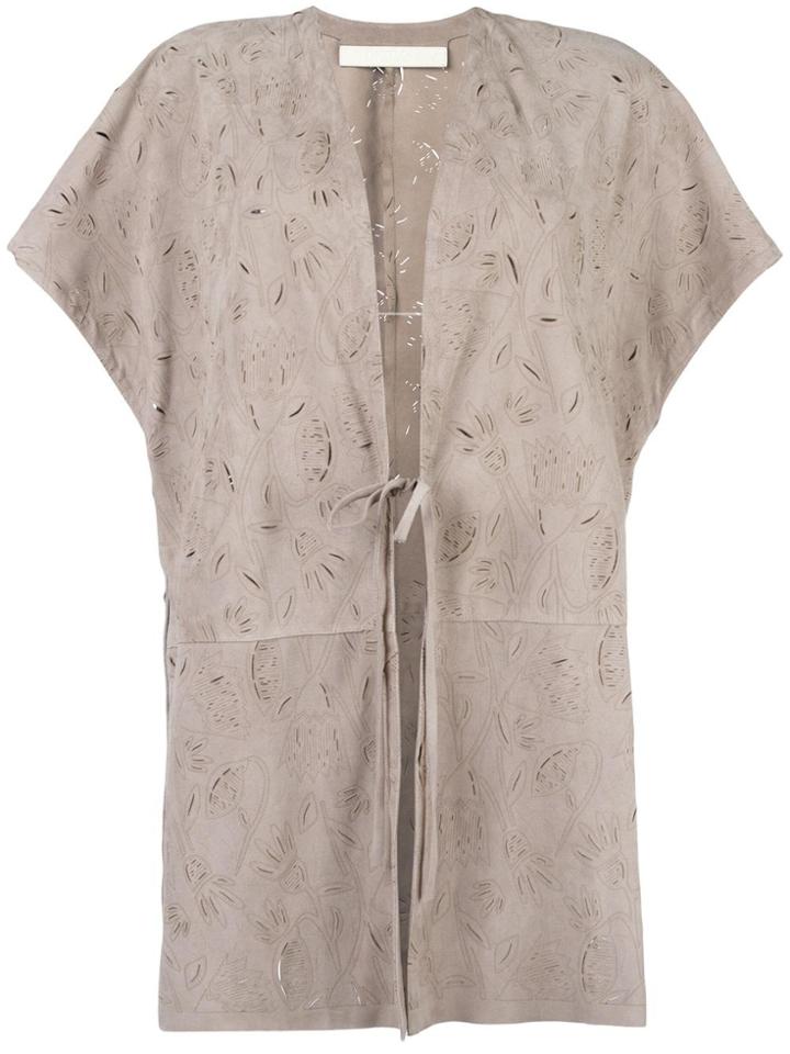 Drome Tied Fastening Shortsleeved Coat - Nude & Neutrals