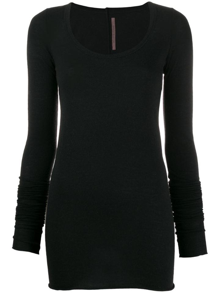 Rick Owens Lilies Ruched Knitted T-shirt - Black