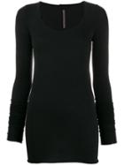 Rick Owens Lilies Ruched Knitted T-shirt - Black