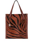 Roberto Cavalli Zebra Stripe Shopper Tote Bag - Brown