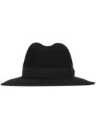 Borsalino Bow Detail Hat, Women's, Size: 58, Black, Wool
