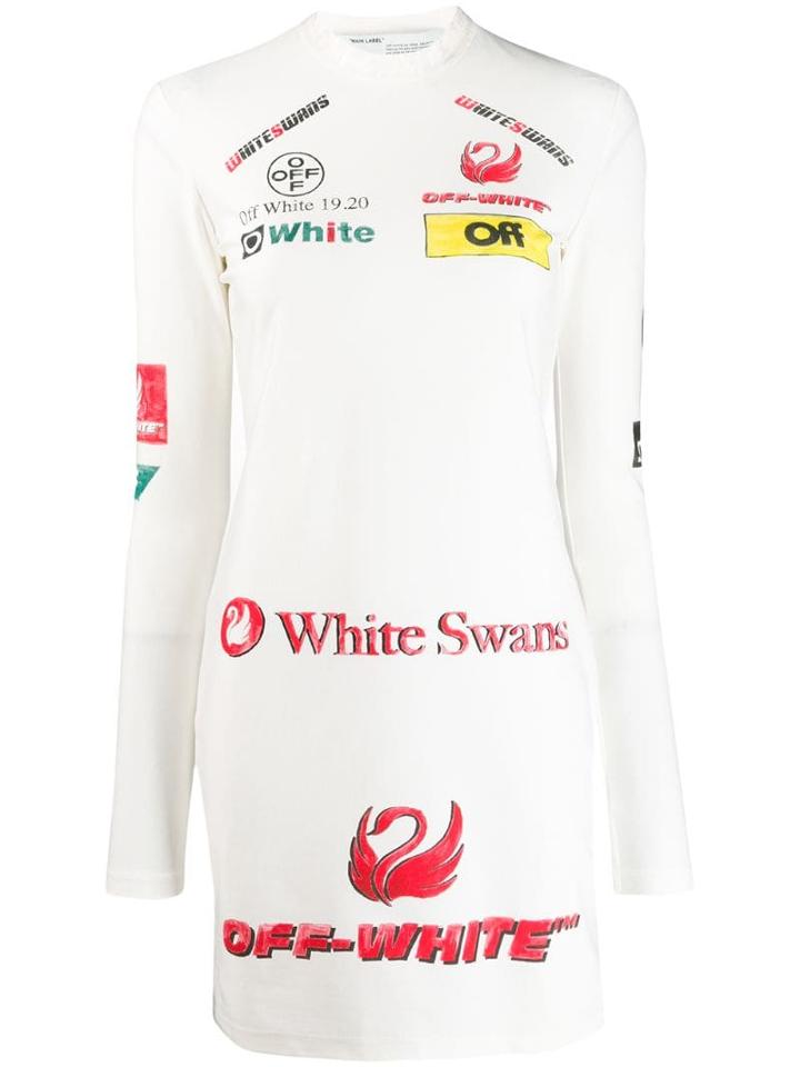 Off-white Logo-print Fitted Dress
