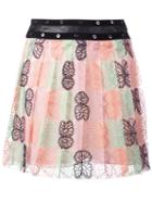 Giamba Butterfly Print Pleated Skirt