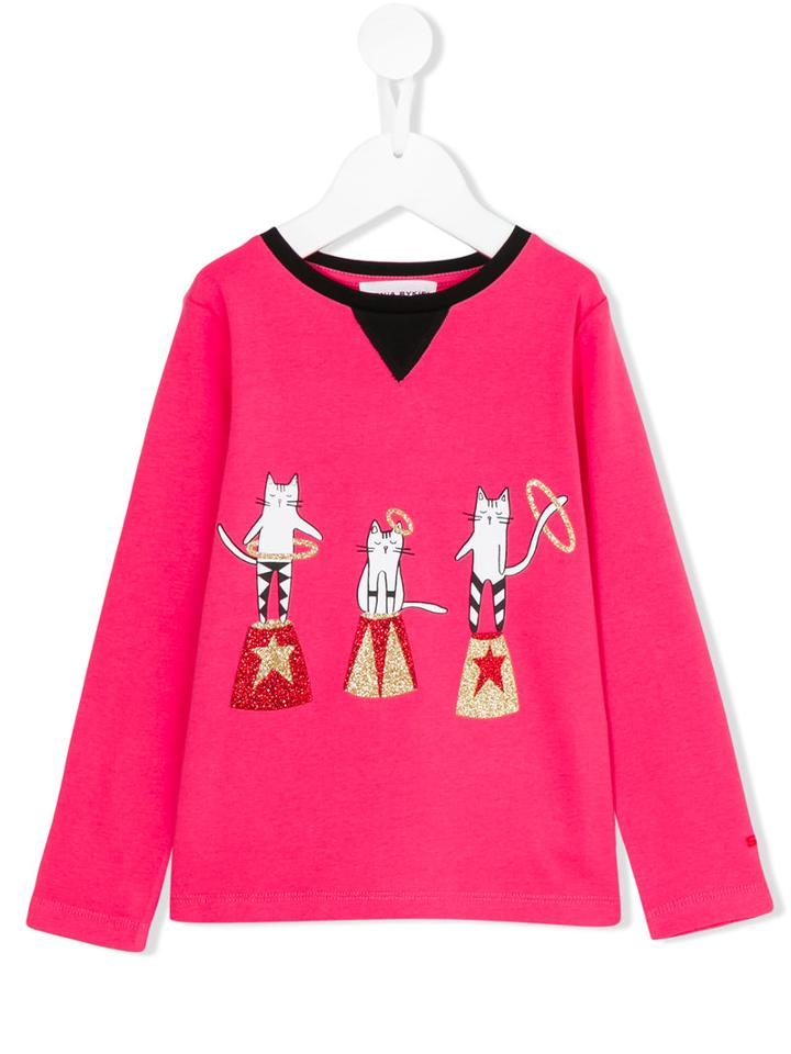 Rykiel Enfant - Circus Cat Print Top - Kids - Cotton - 4 Yrs, Pink/purple