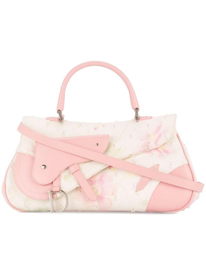 Christian Dior Pre-owned Flower Motif Two-way Tote - White