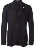 Lardini Grid Blazer, Men's, Size: 52, Blue, Polyester/wool