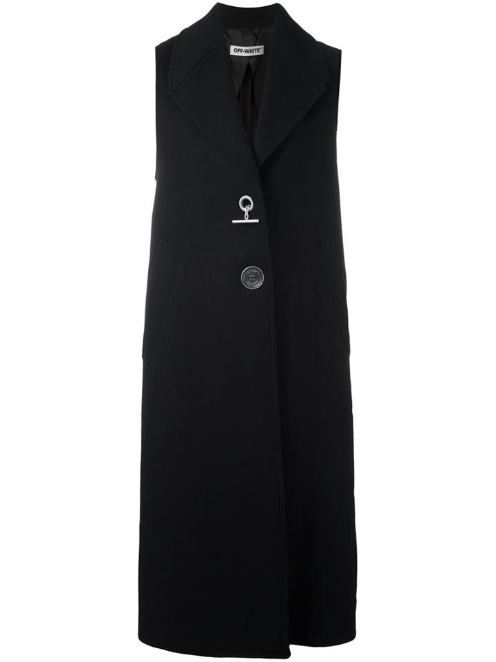 Off-white Sleeveless Coat, Women's, Size: Small, Black, Cotton/polyamide/polyester/virgin Wool