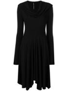 Plein Sud Slouch Collar Midi Dress - Black