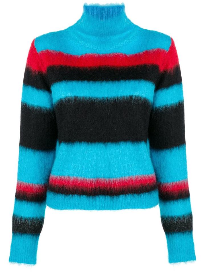 Dondup Striped Turtleneck Sweater - Blue