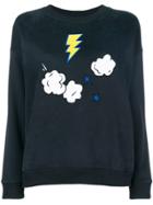 Chinti & Parker Embroidered Long-sleeve Sweater - Blue