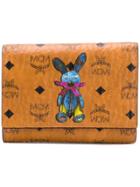 Mcm Logo Rabbit Embellished Wallet - Brown