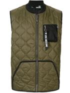 Love Moschino Quilted Bi-material Gilet - Green
