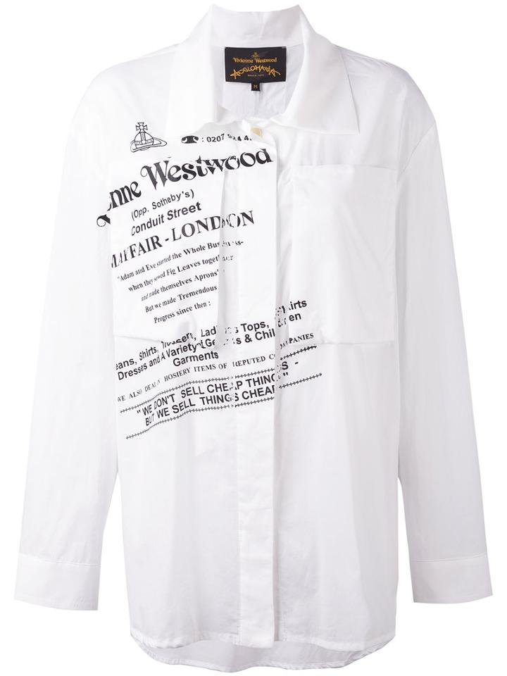 Vivienne Westwood Red Label - Text Print Shirt - Women - Cotton - M, White, Cotton