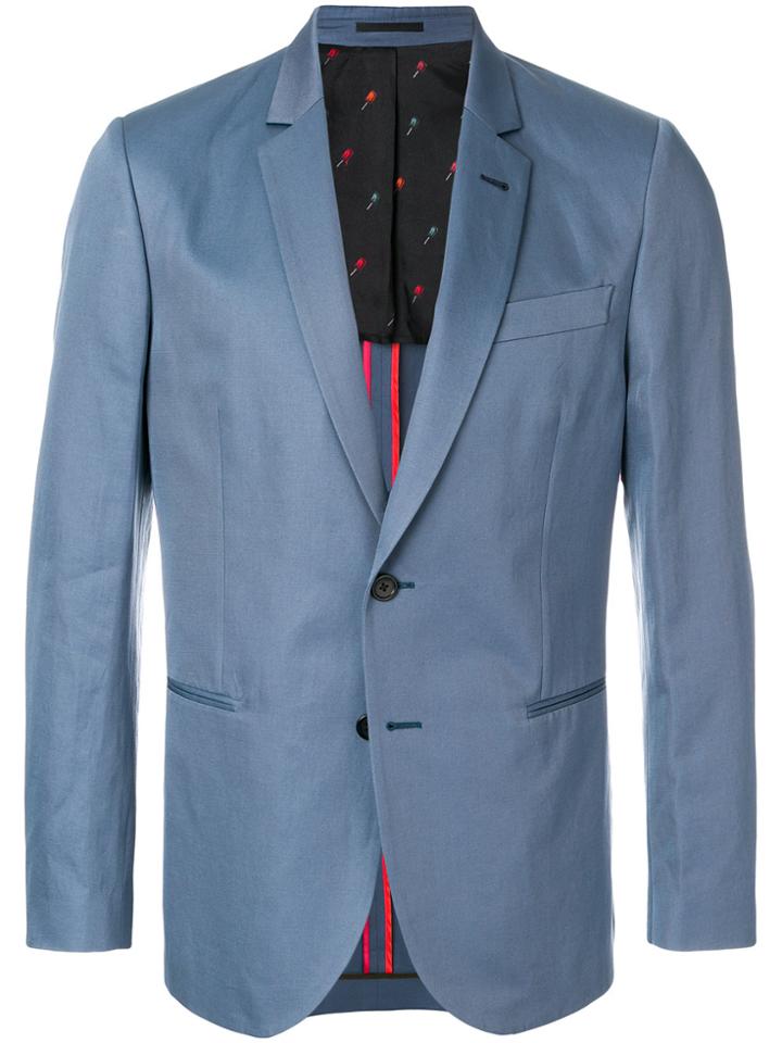 Ps By Paul Smith Mid-fit Blazer - Blue