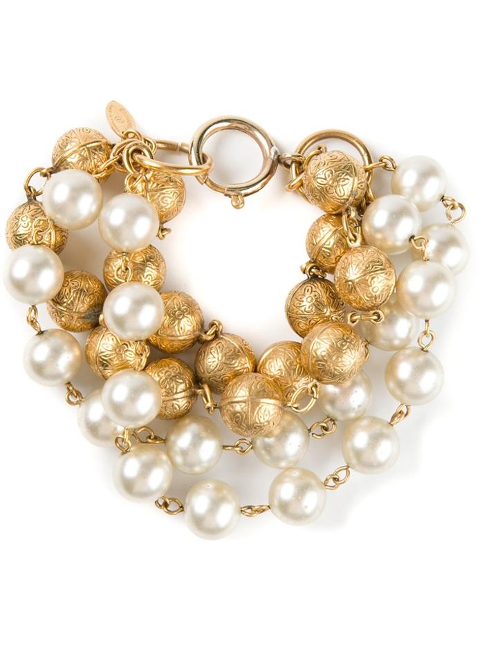 Chanel Vintage Pearl Bracelet - Metallic
