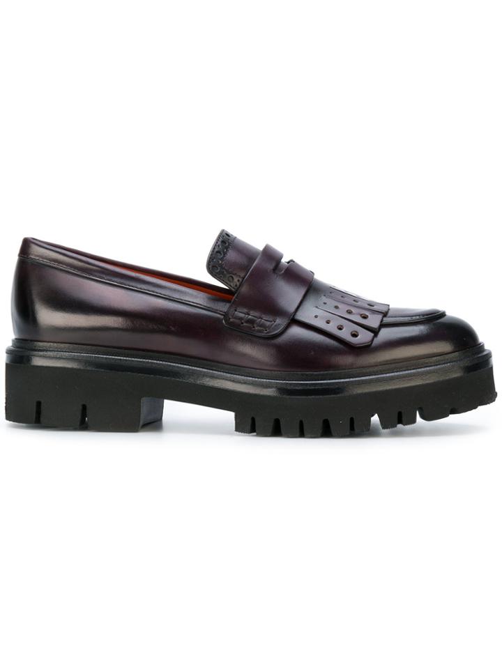 Santoni Chunky Sole Loafers - Pink & Purple