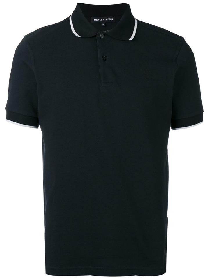 Markus Lupfer - Skull Embroidered Polo Shirt - Men - Cotton - Xl, Black, Cotton