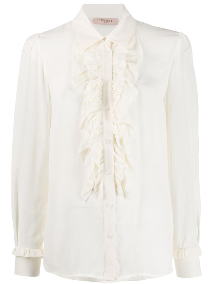 Twin-set Ruffle Trim Blouse - White