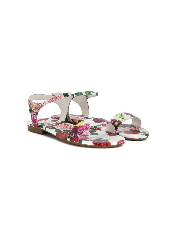 Dolce & Gabbana Kids Teen Floral Sandals - White