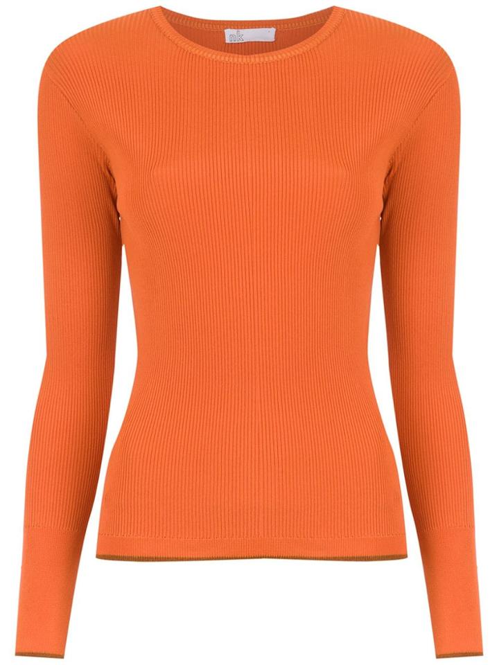 Nk Knitted Ribbed Top - Orange