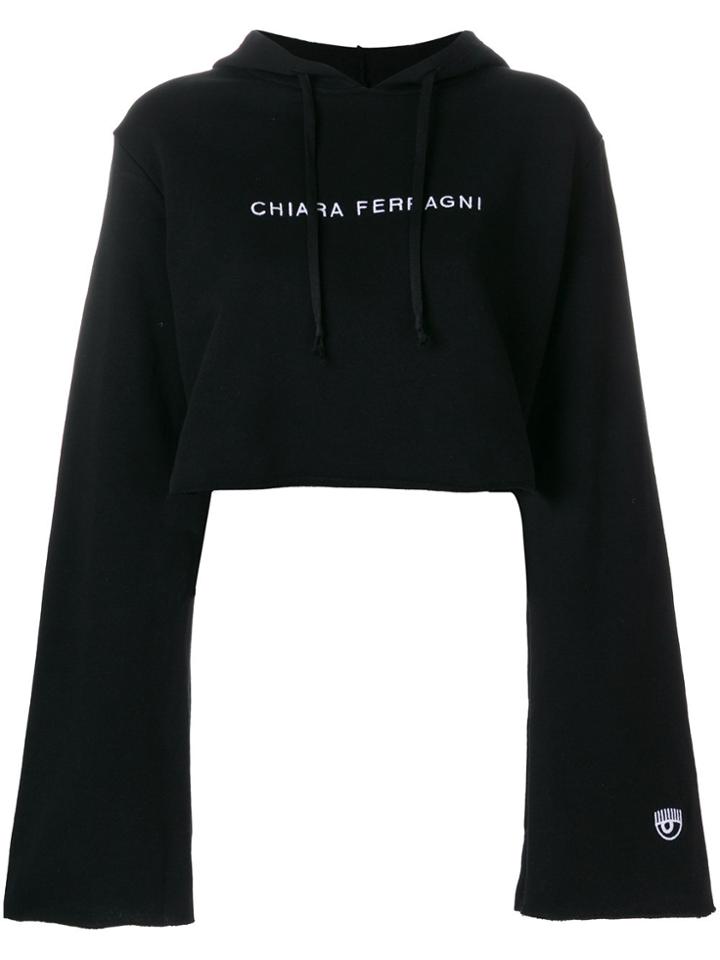 Chiara Ferragni Active Cropped Hoodie - Black