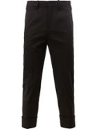 Neil Barrett Twill Cropped Trousers, Men's, Size: 50, Black, Cotton/spandex/elastane