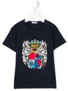 Dolce & Gabbana Kids - Emblem Print T-shirt - Kids - Cotton - 10 Yrs, Blue