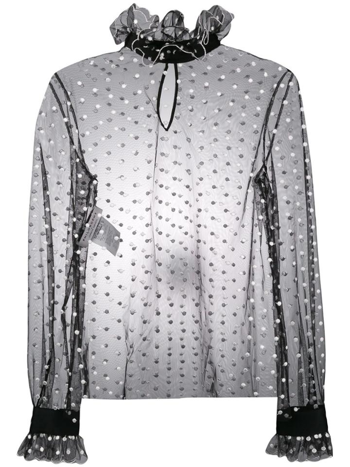 Philosophy Di Lorenzo Serafini Polka Dot Sheer Blouse - Black