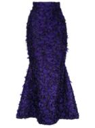 Bambah - Violeta Fishtail Skirt - Women - Olive Brocade - 12, Pink/purple, Olive Brocade