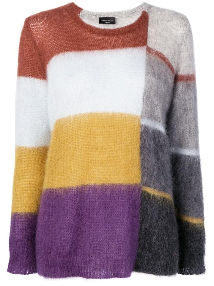 Roberto Collina Striped Pattern Loose Sweater - Pink