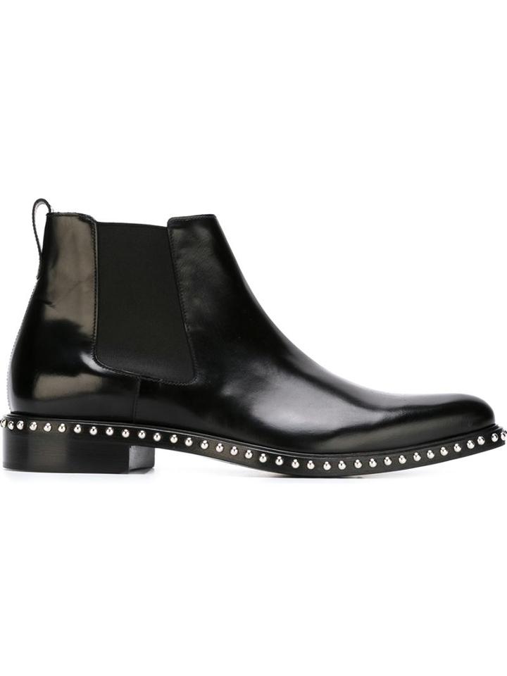 Givenchy Studded Chelsea Boots, Men's, Size: 39, Black, Calf Leather/leather