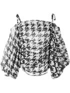 Giuseppe Di Morabito Houndstooth Off Shoulder Blouse - Black