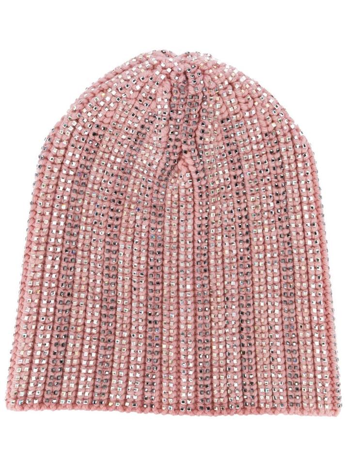 Ermanno Scervino Embellished Knit Beanie - Pink