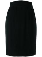 Chanel Vintage Tweed Straight Skirt - Black